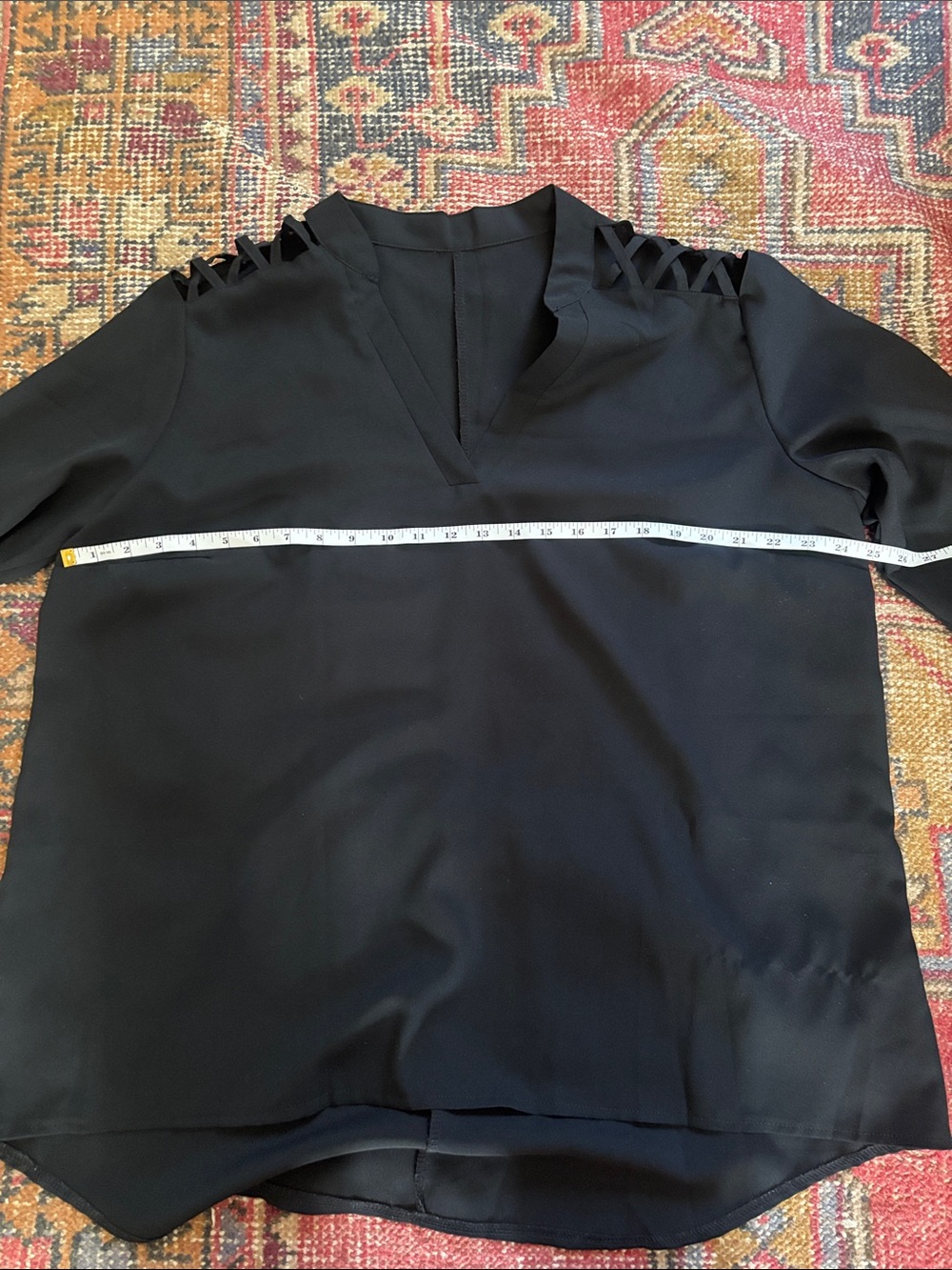 Classic Black Women's Cutout Shoulder Blouse